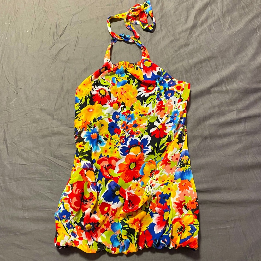 Janette Multicolor Floral Halter Dress